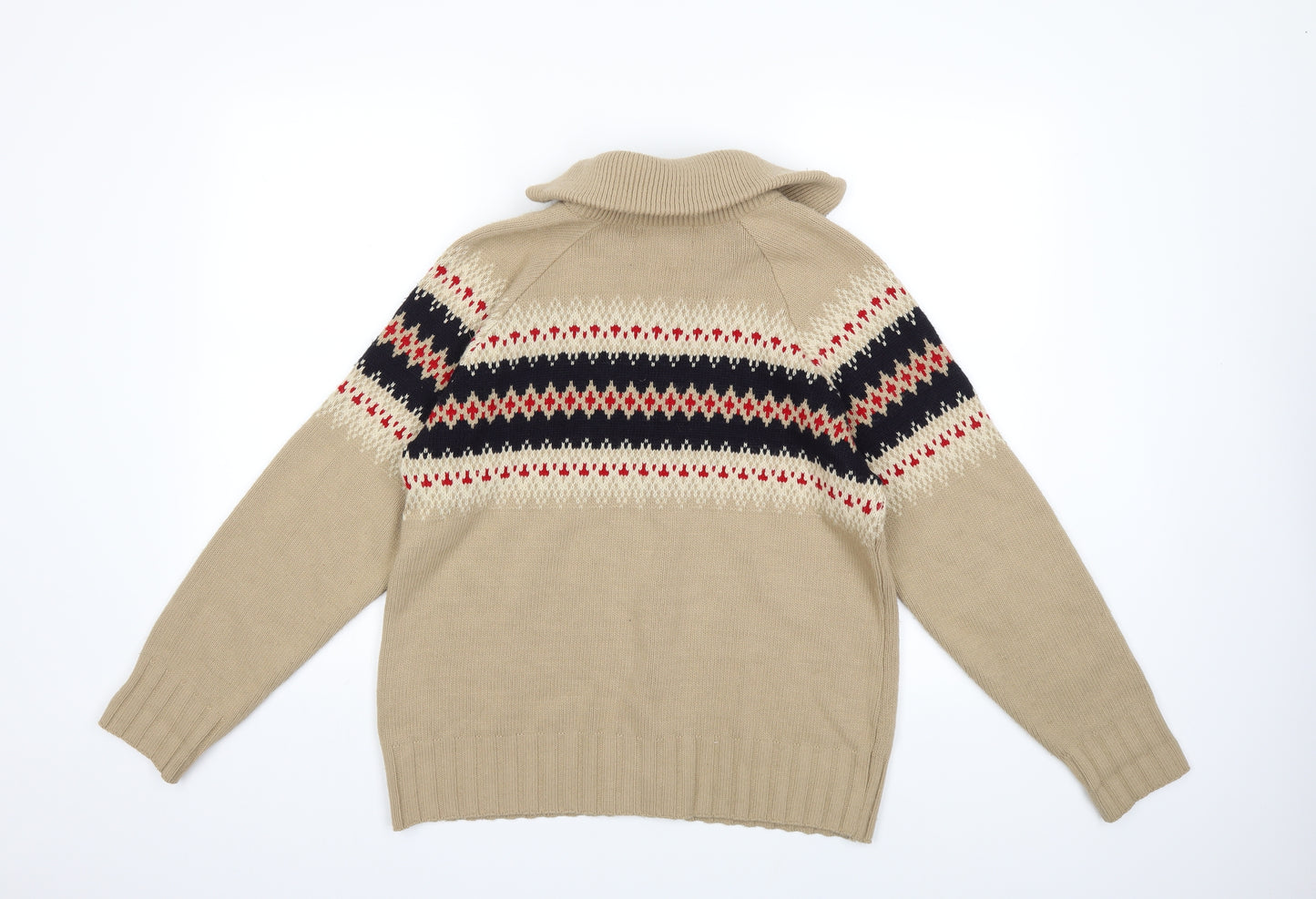 wilson&glendale Mens Beige Striped Knit Cardigan Jumper Size S