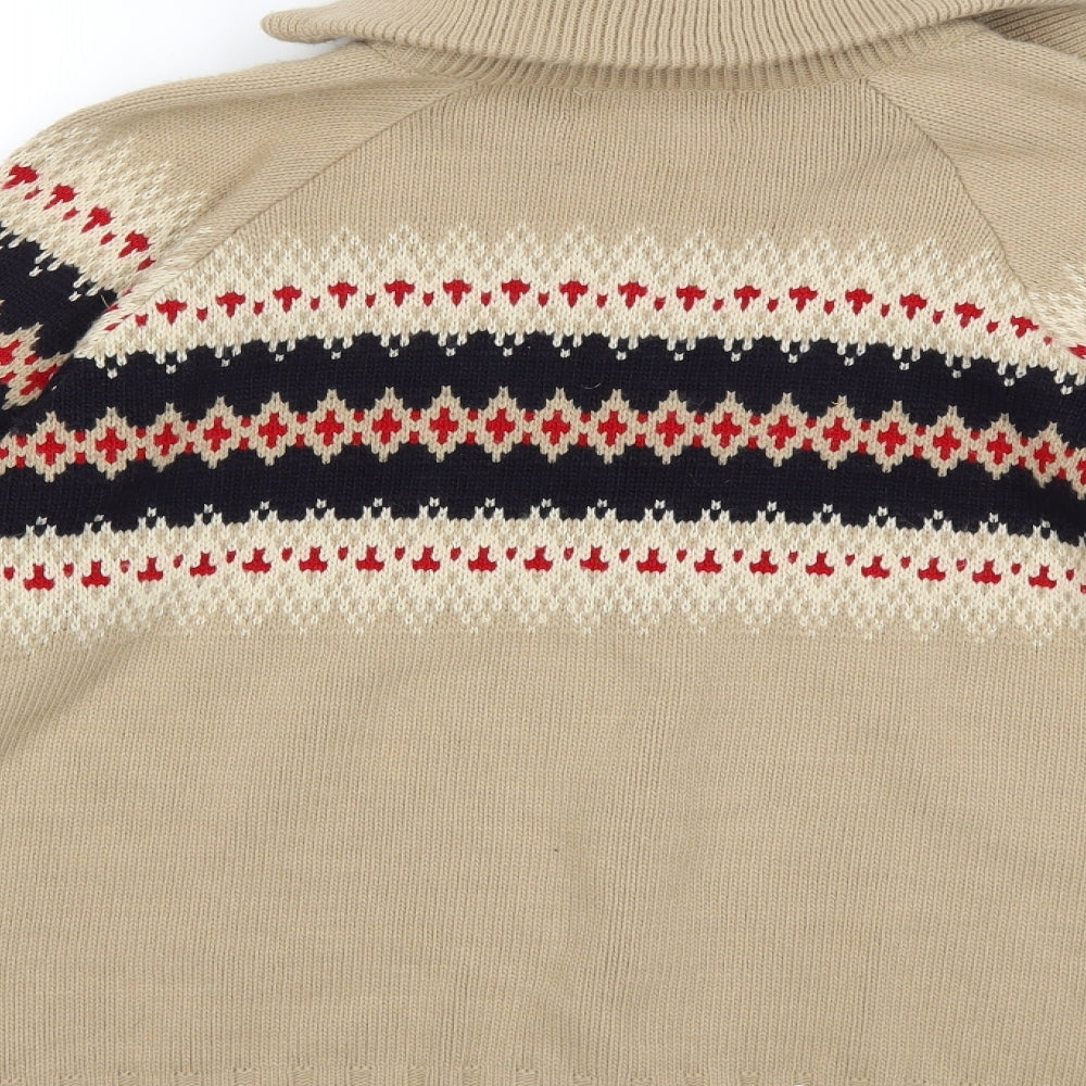 wilson&glendale Mens Beige Striped Knit Cardigan Jumper Size S