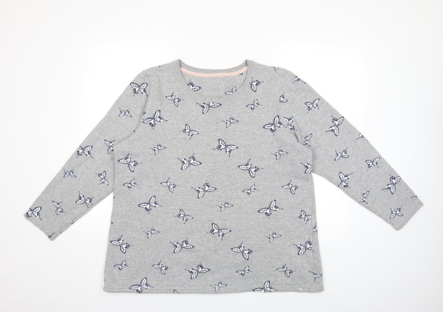George Womens Grey Animal Print  Pullover Sweatshirt Size 18