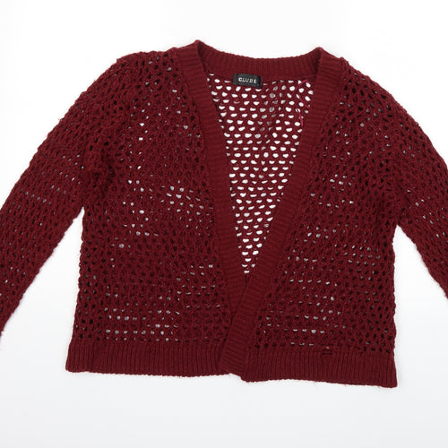 Club L Womens Red  Knit Cardigan Jumper Size M