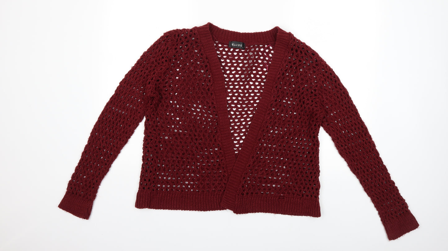 Club L Womens Red  Knit Cardigan Jumper Size M