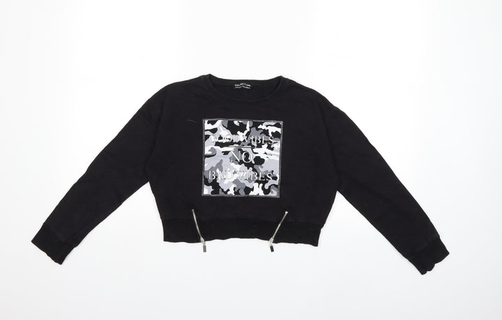 Select Girls Black   Pullover Sweatshirt Size 12 Years
