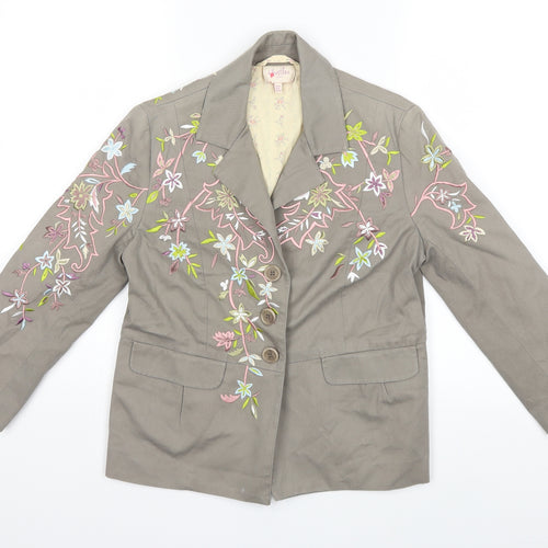 Whistles Womens Green Floral  Jacket  Size 10