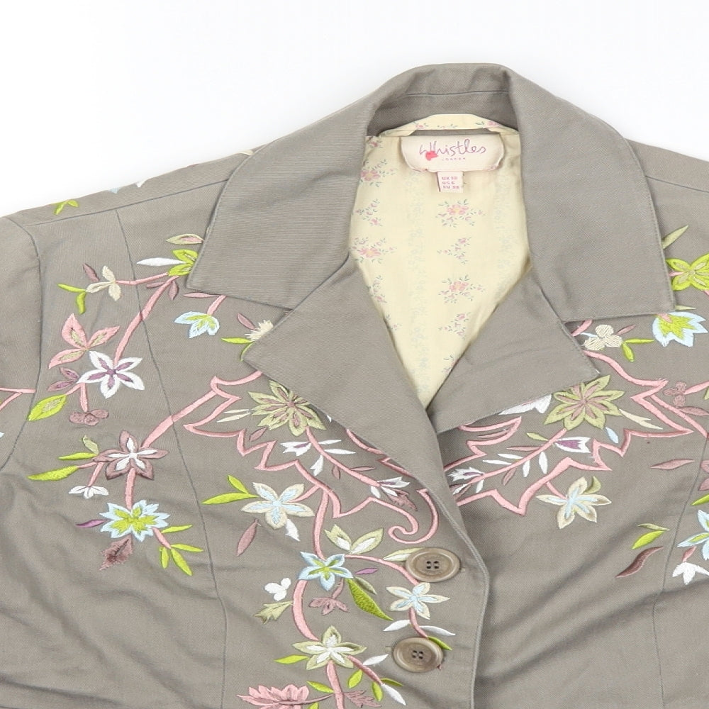 Whistles Womens Green Floral  Jacket  Size 10
