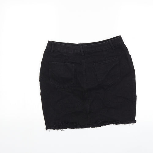 daphnea Womens Black  Denim Mini Skirt Size M
