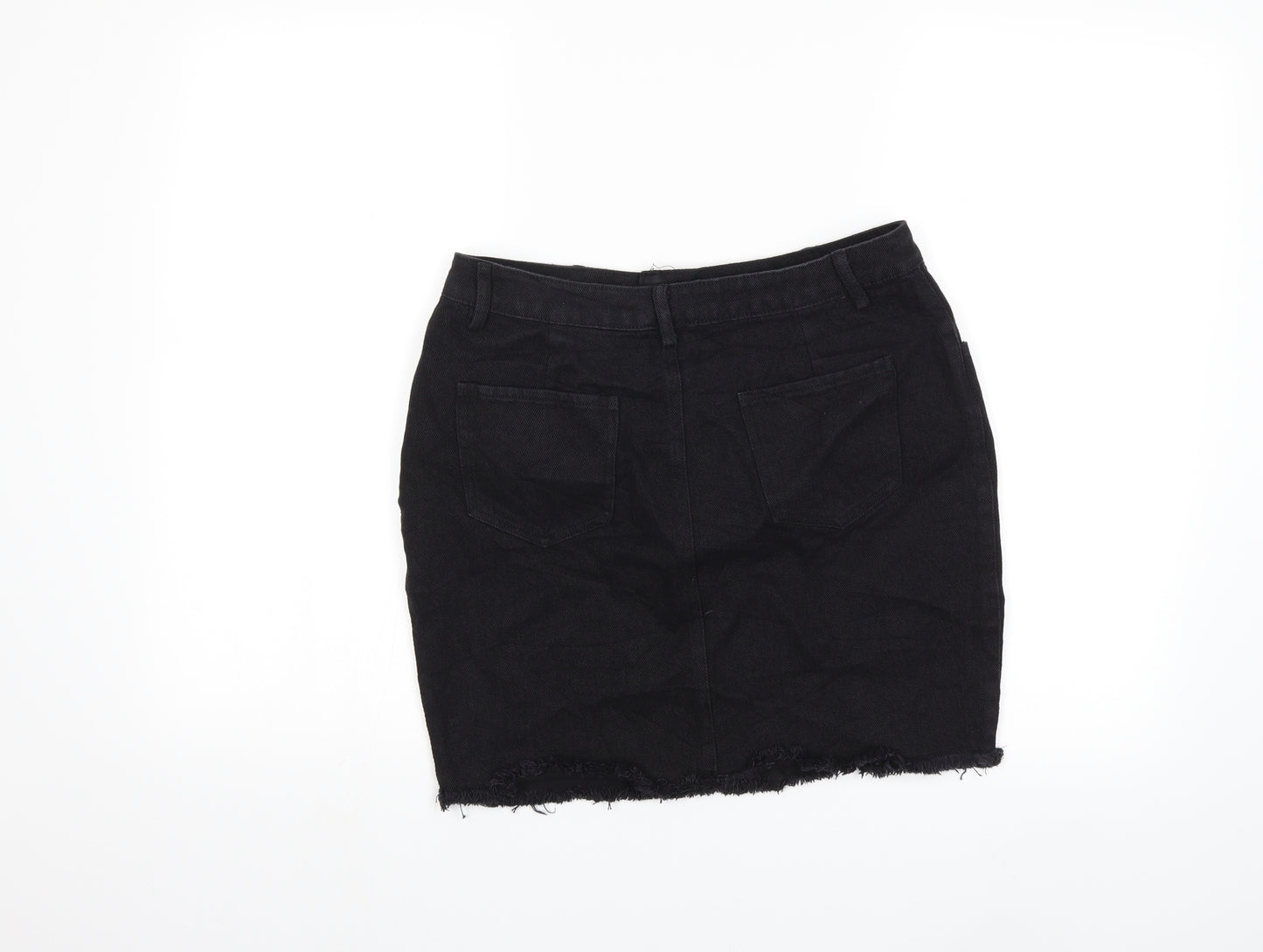 daphnea Womens Black  Denim Mini Skirt Size M