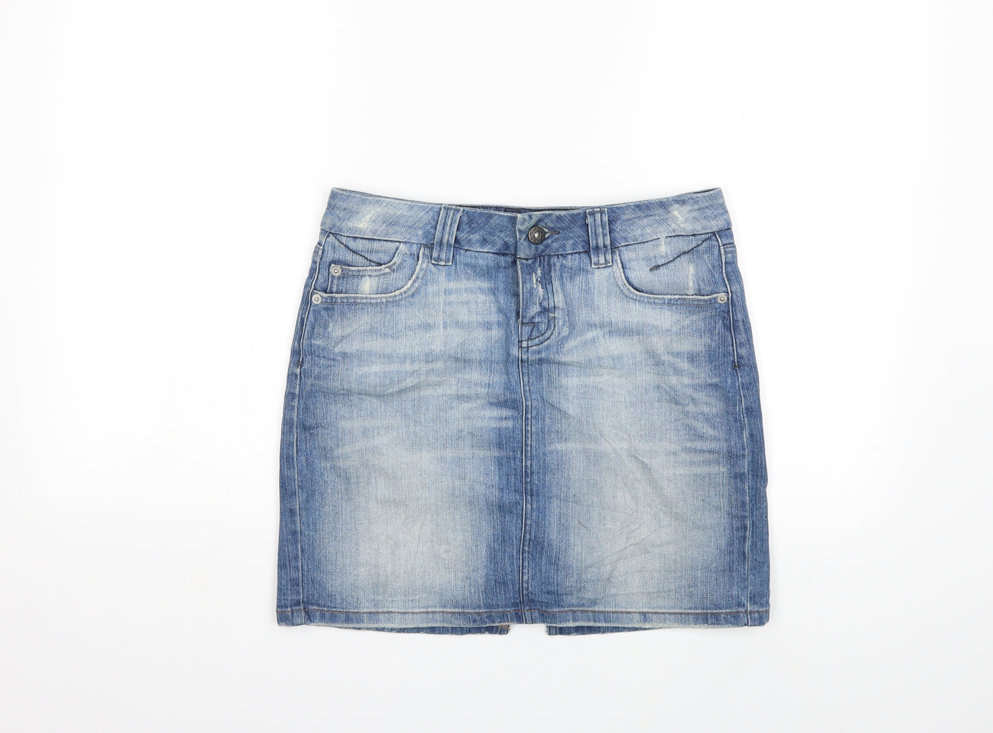 Topshop Womens Blue  Denim Mini Skirt Size 10