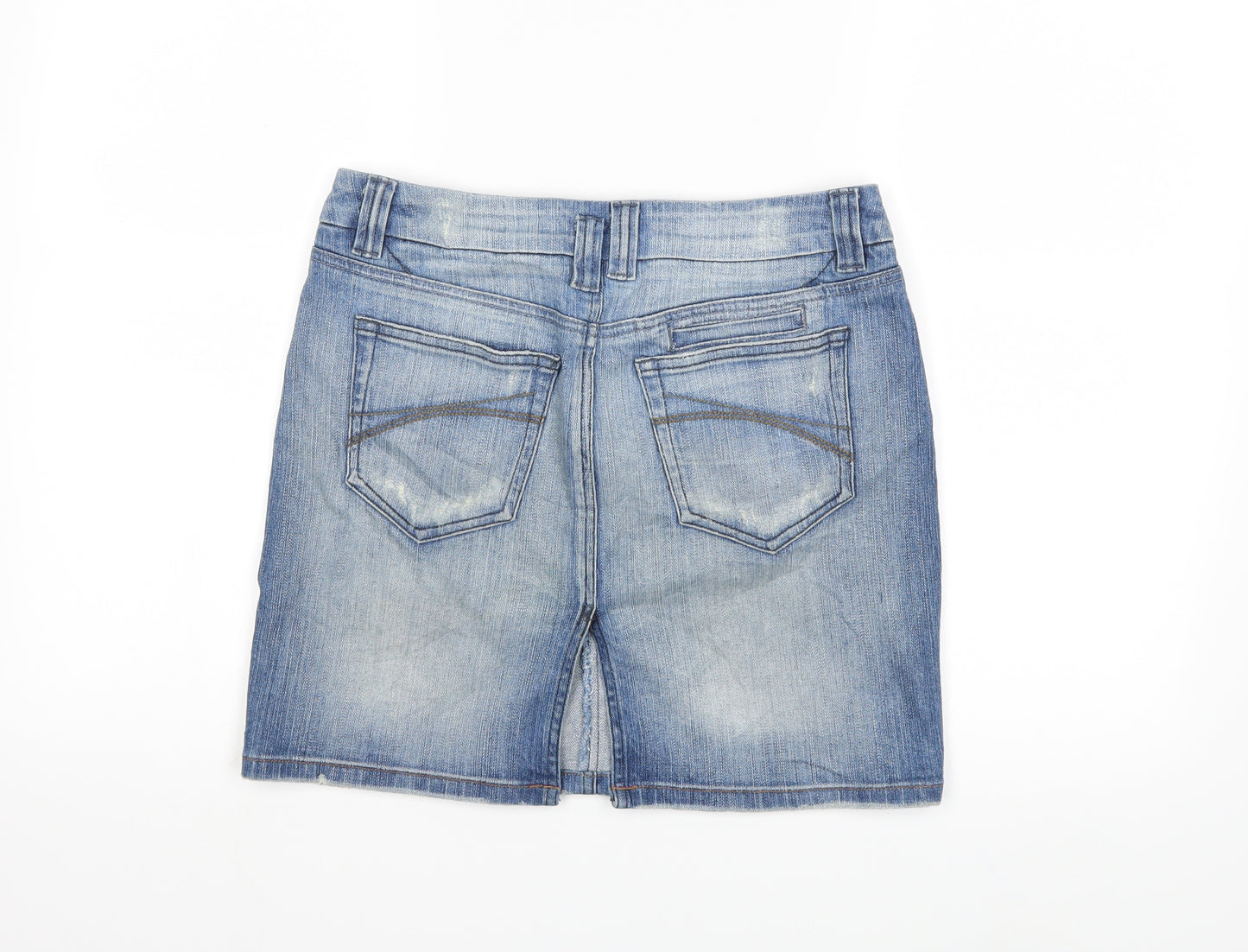 Topshop Womens Blue  Denim Mini Skirt Size 10