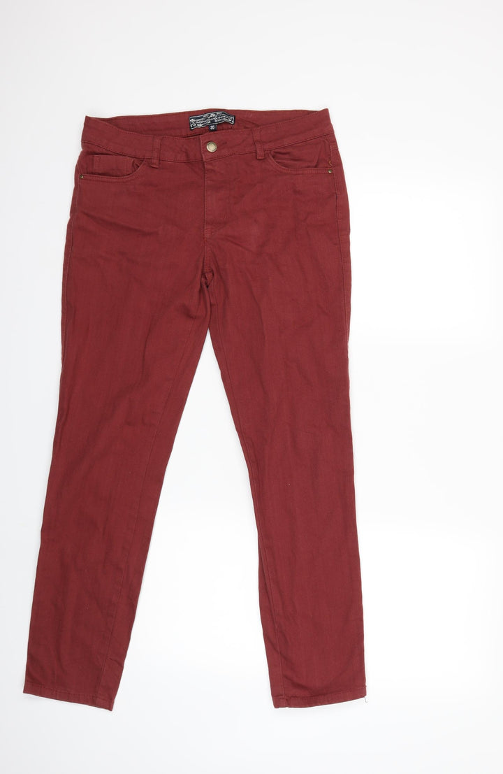 Preworn Womens Red Denim Skinny Jeans Size 30 in L28 in