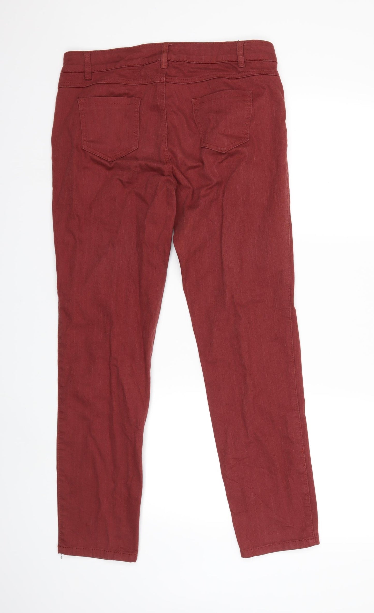 Preworn Womens Red  Denim Skinny Jeans Size 30 in L28 in