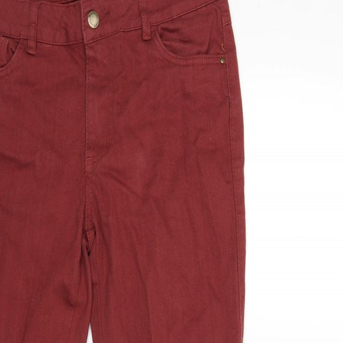 Preworn Womens Red  Denim Skinny Jeans Size 30 in L28 in