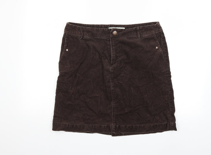 Merona Womens Brown Corduroy A-Line Skirt Size 34 in