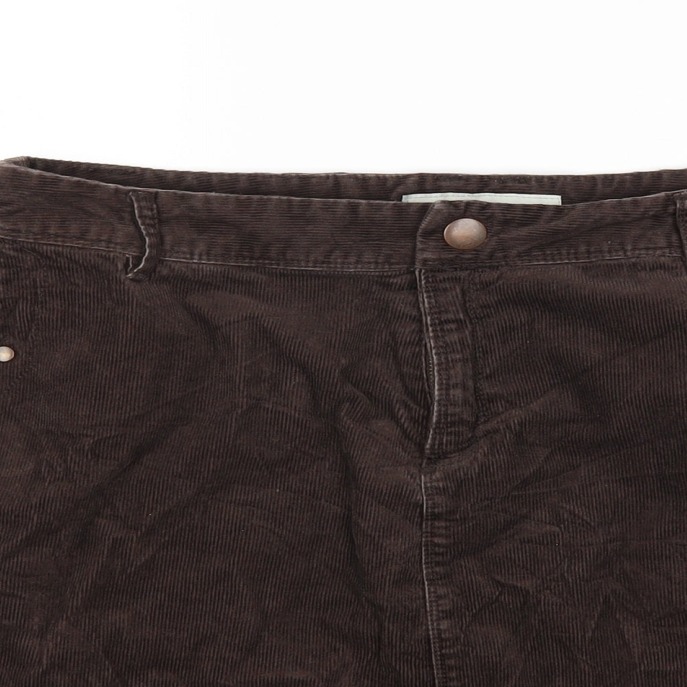 Merona Womens Brown  Corduroy A-Line Skirt Size 34 in