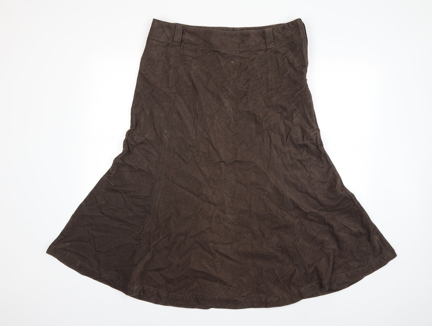 Marks and Spencer Womens Brown  Corduroy Flare Skirt Size 12