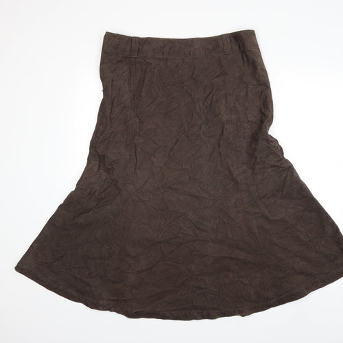 Marks and Spencer Womens Brown  Corduroy Flare Skirt Size 12