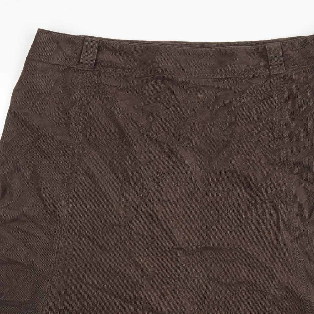 Marks and Spencer Womens Brown  Corduroy Flare Skirt Size 12