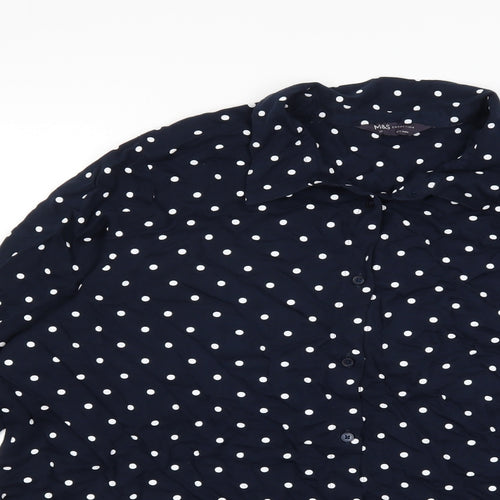 Marks and Spencer Womens Blue Polka Dot  Basic Blouse Size 20