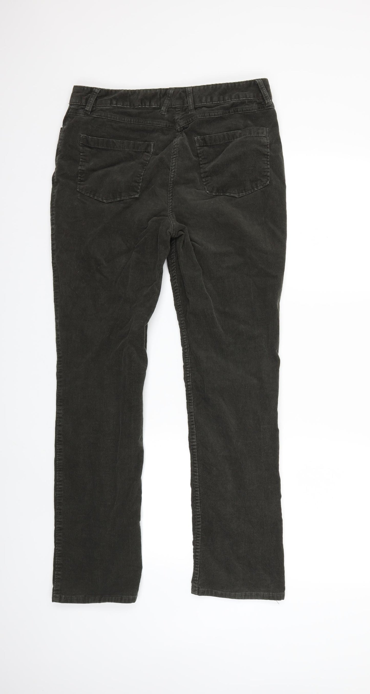 Marks and Spencer Womens Green  Corduroy Trousers  Size 12 L30 in