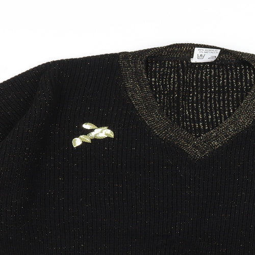 Preworn Womens Black  Knit Pullover Jumper Size 20