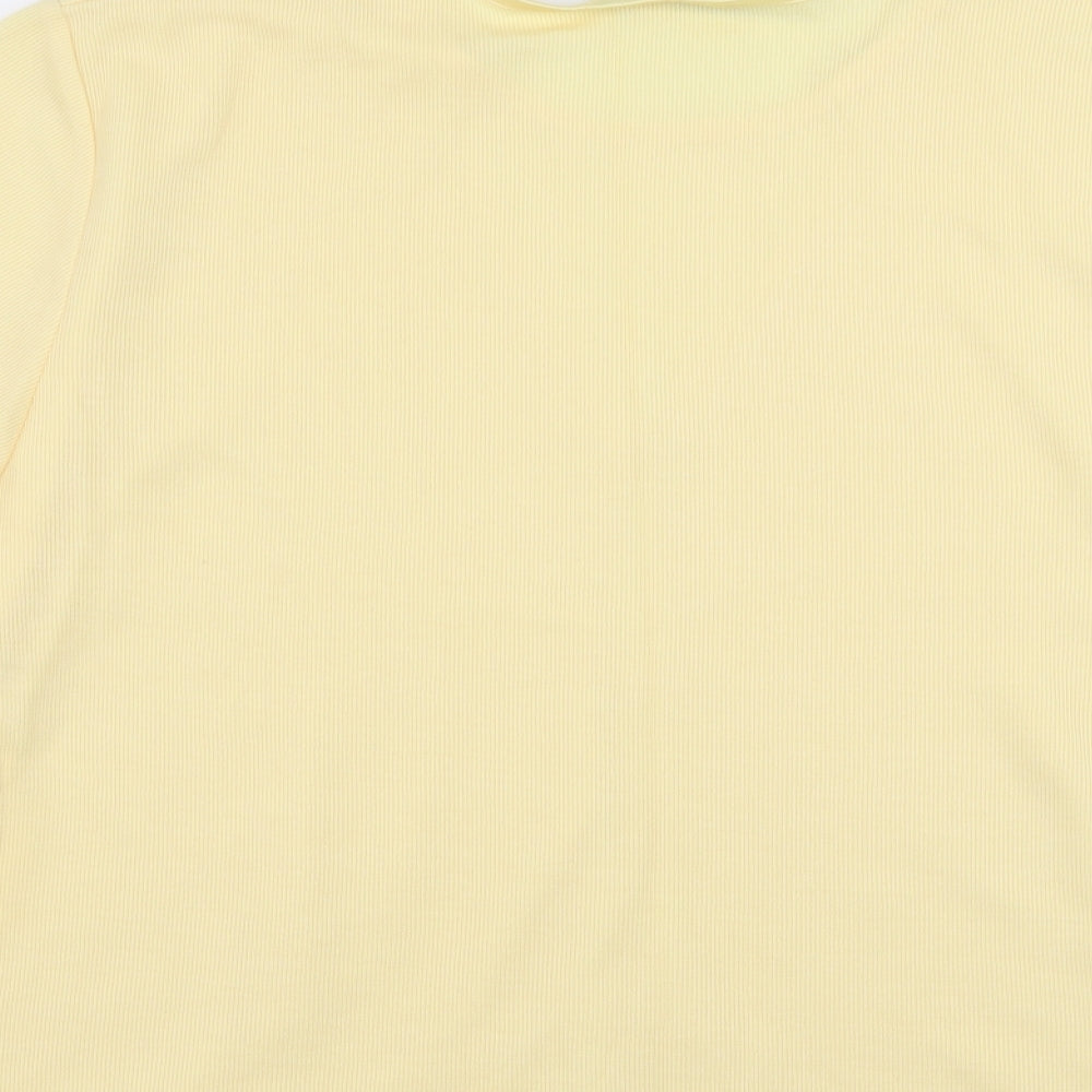 Carolyn Taylor Womens Yellow  Jersey Basic T-Shirt Size M