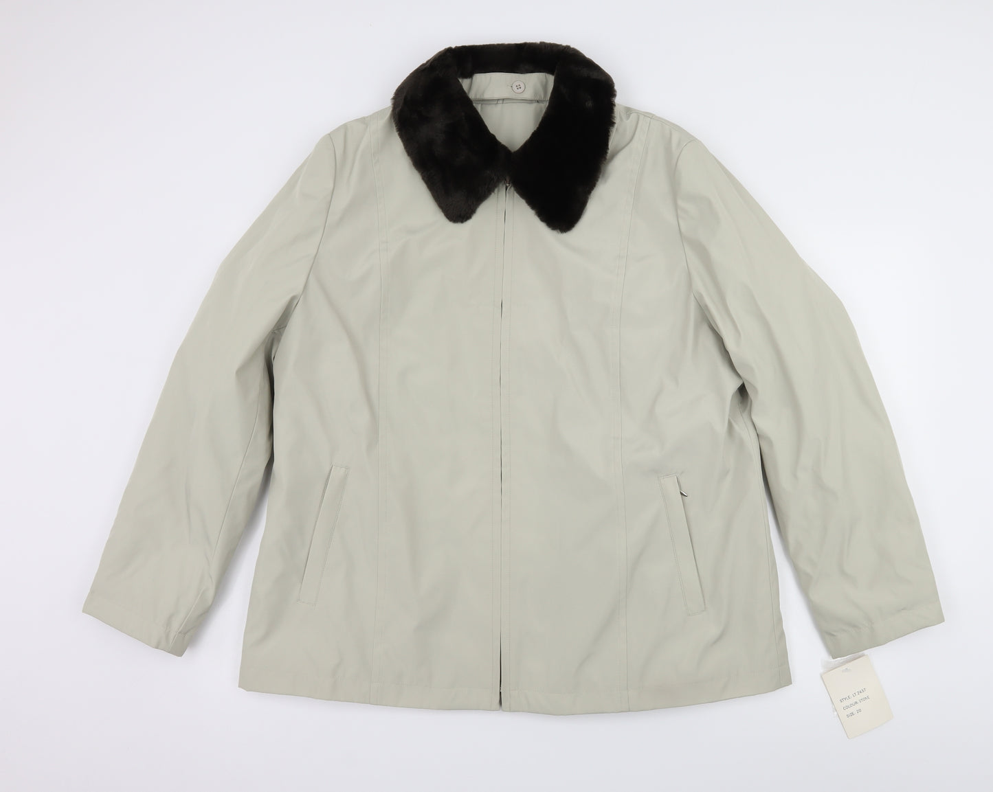 Berkertex Womens Ivory   Overcoat Coat Size 20  - Faux fur Collar