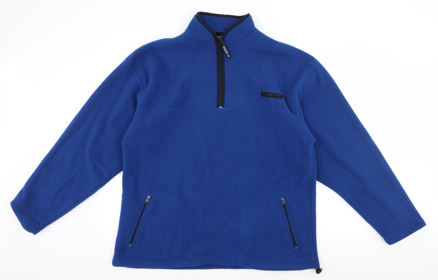 CS Active Mens Blue  Fleece Pullover Sweatshirt Size L