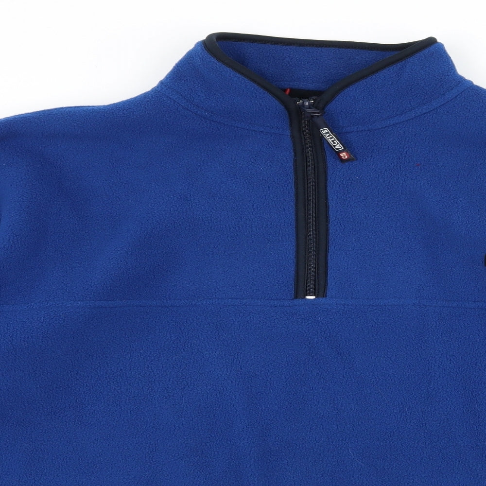 CS Active Mens Blue  Fleece Pullover Sweatshirt Size L