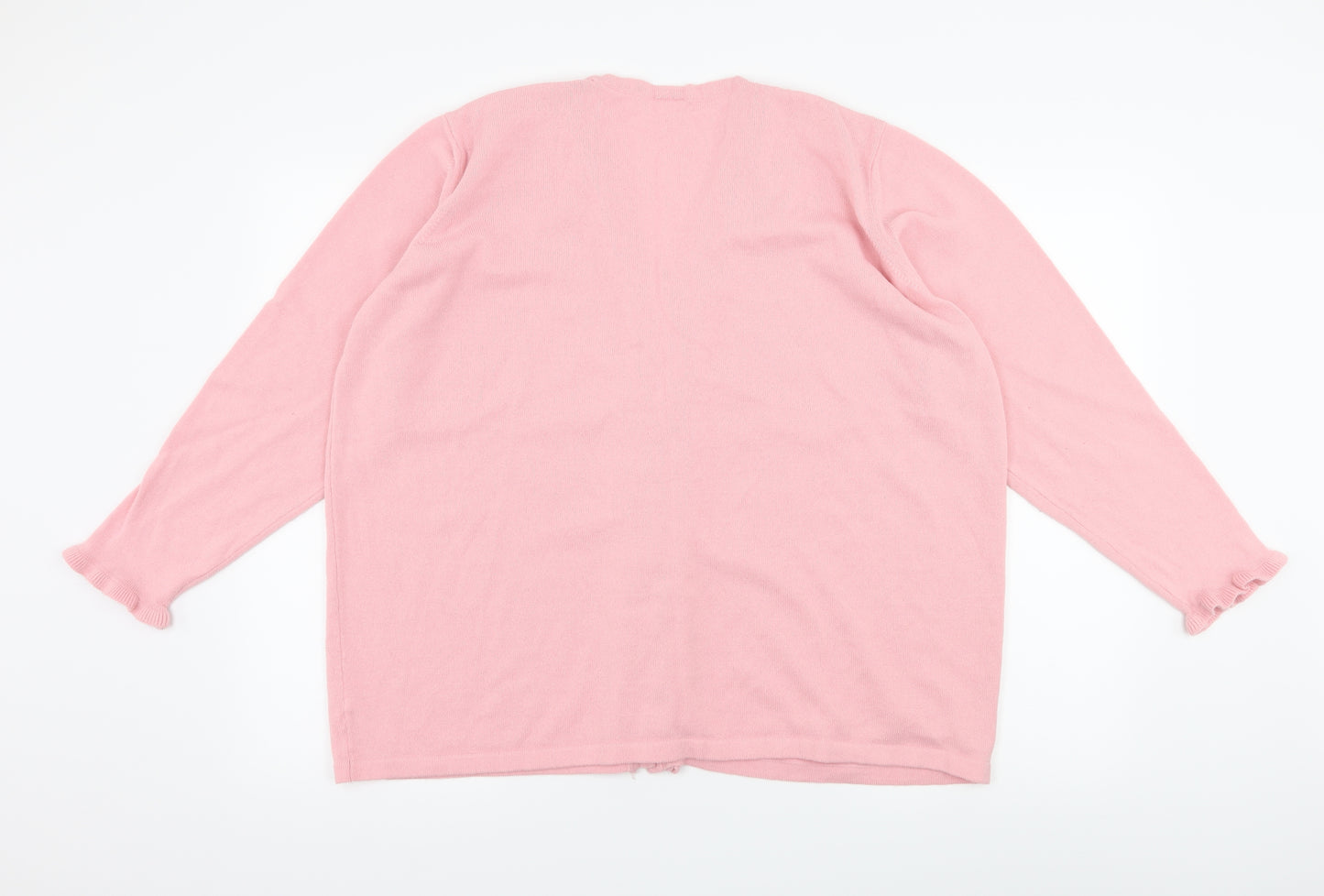 Classics Womens Pink  Knit Cardigan Jumper Size 20  - Ruffle Detail