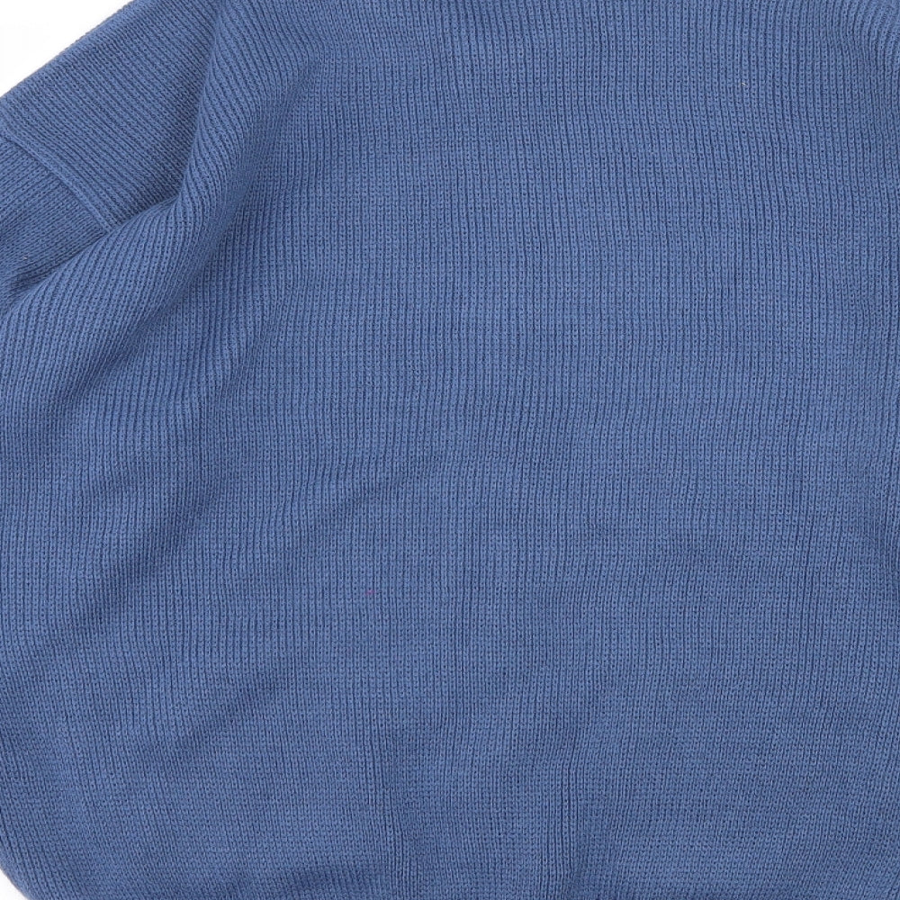 Premier man Mens Blue Geometric Knit Cardigan Jumper Size M