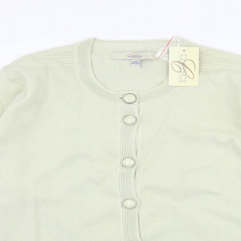 Classics Womens Green  Knit Cardigan Jumper Size 16