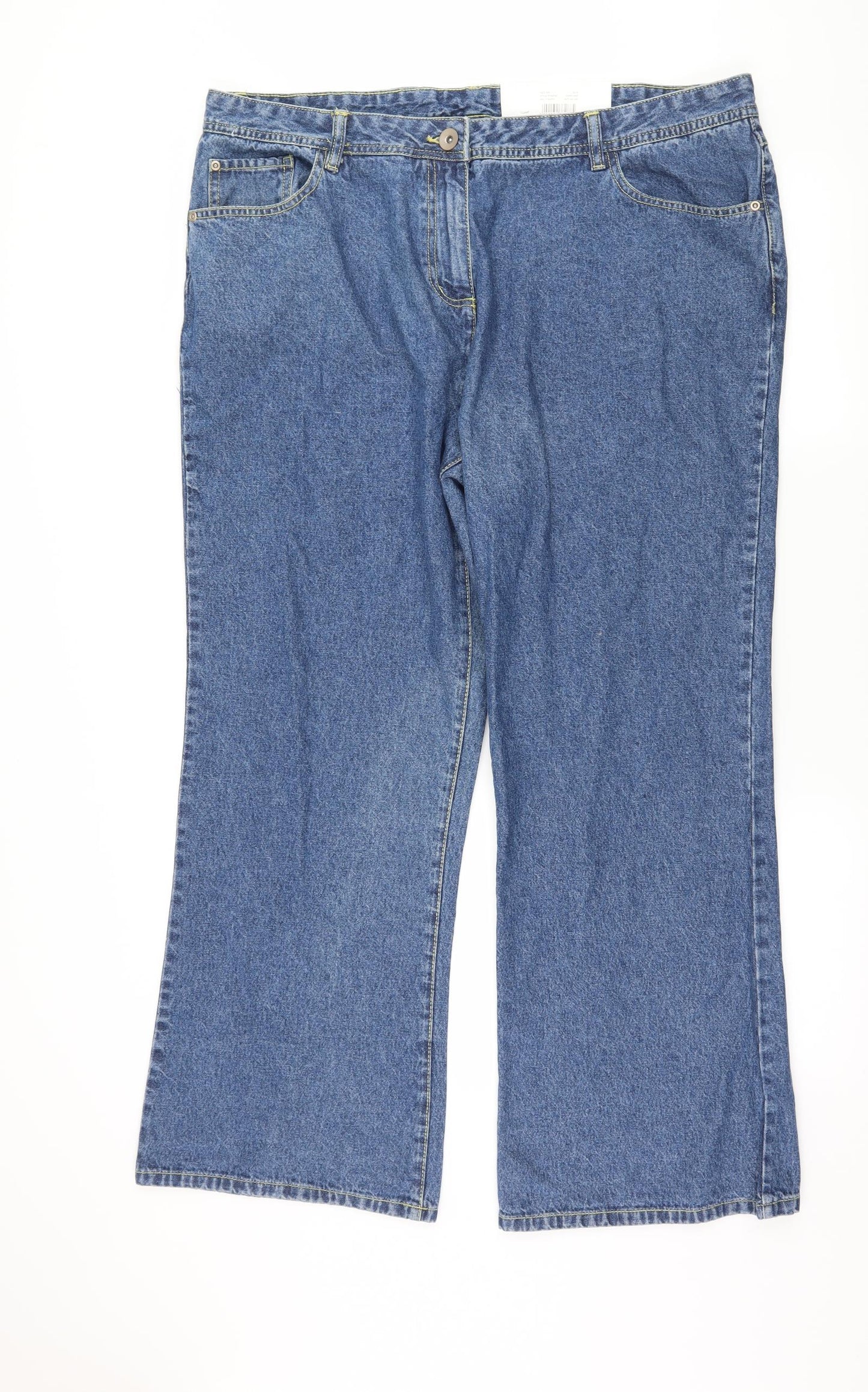 Basics Womens Blue  Denim Straight Jeans Size 20 L29 in