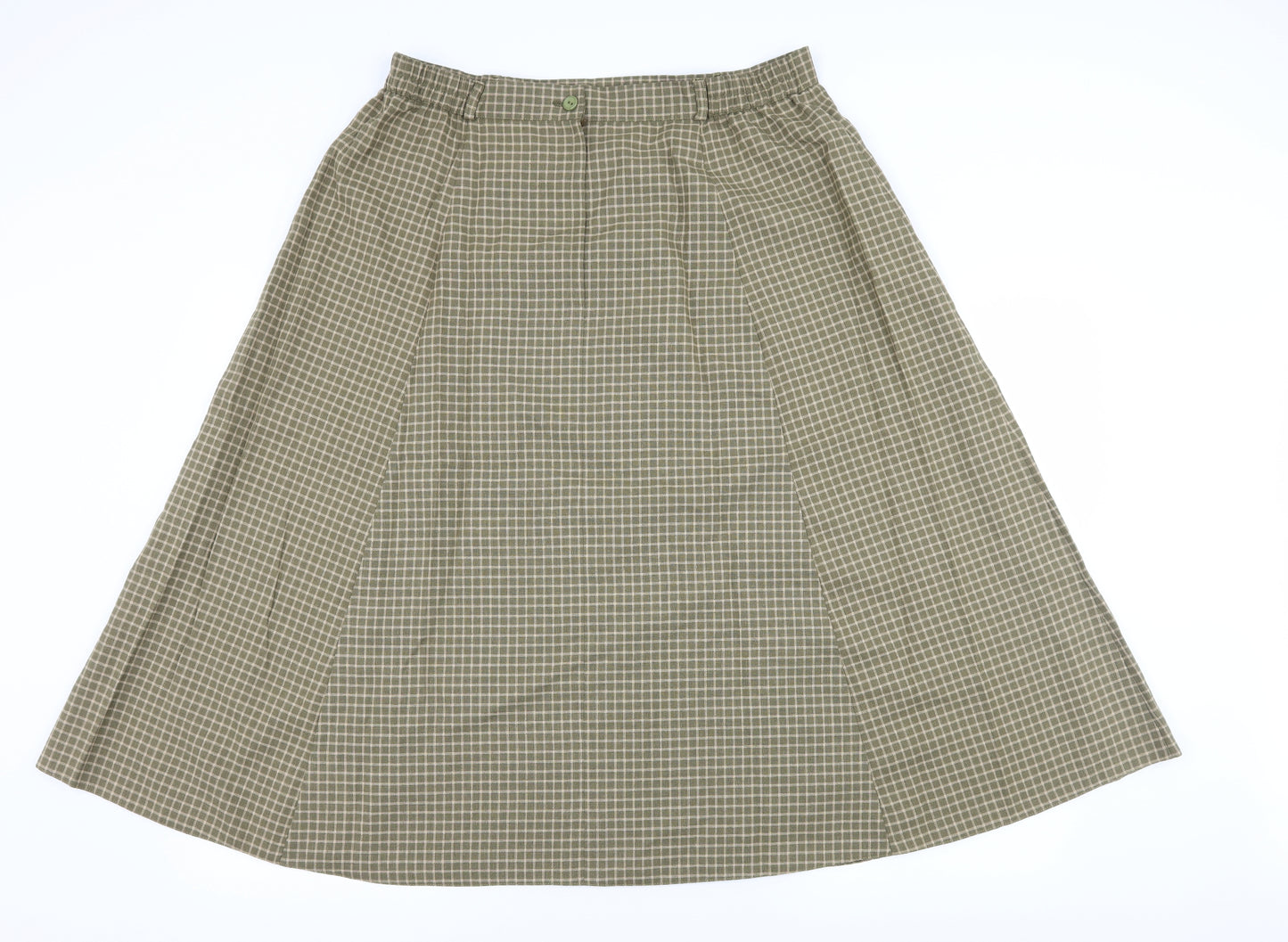 Berkertex Womens Green Check  Flare Skirt Size 20