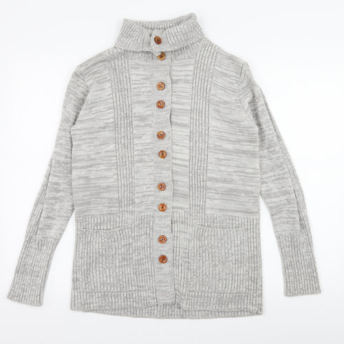 Selenacryl Womens Green Striped Knit Cardigan Jumper Size 12
