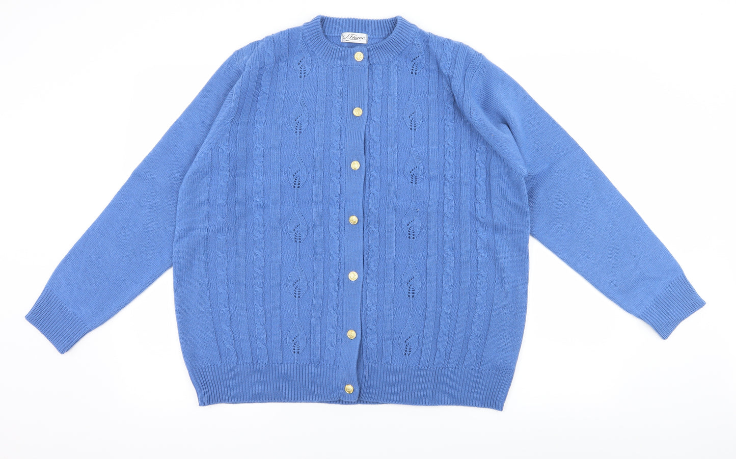 J.Frazer Womens Blue  Knit Cardigan Jumper Size 18
