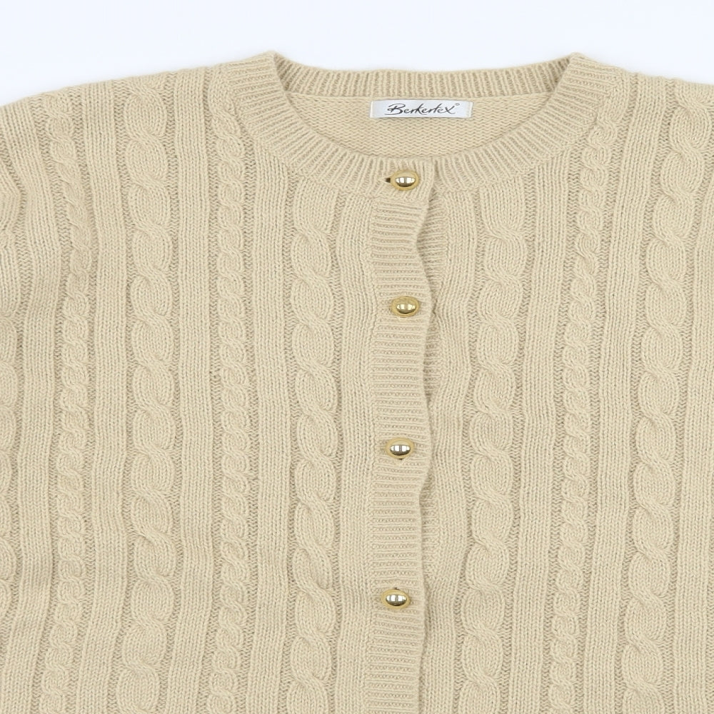 Berkertex Womens Beige  Knit Cardigan Jumper Size 18