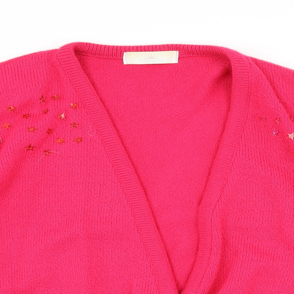 Choices Womens Pink  Knit Cape Jumper Size 18