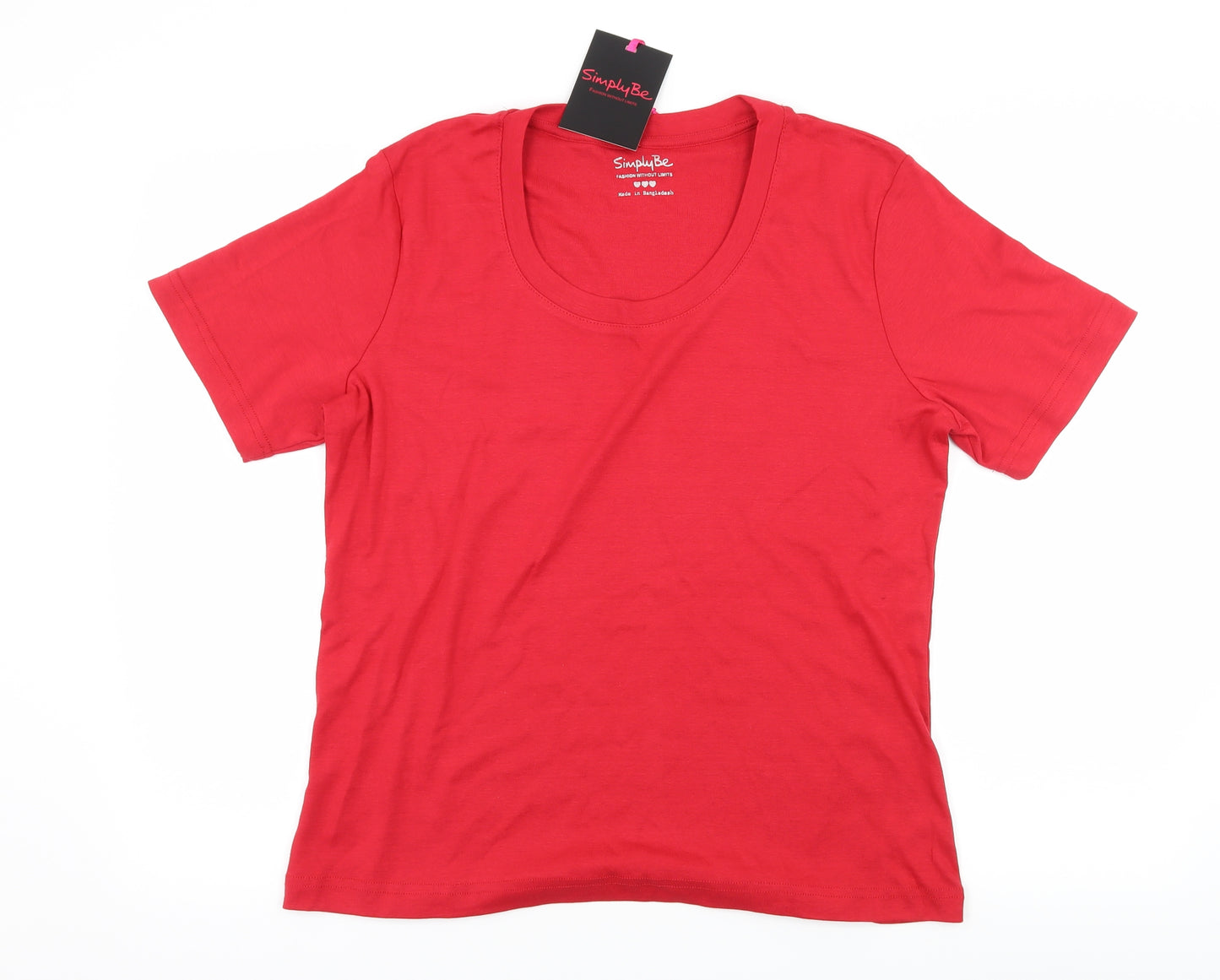Simply Be Womens Red  Jersey Basic T-Shirt Size 16