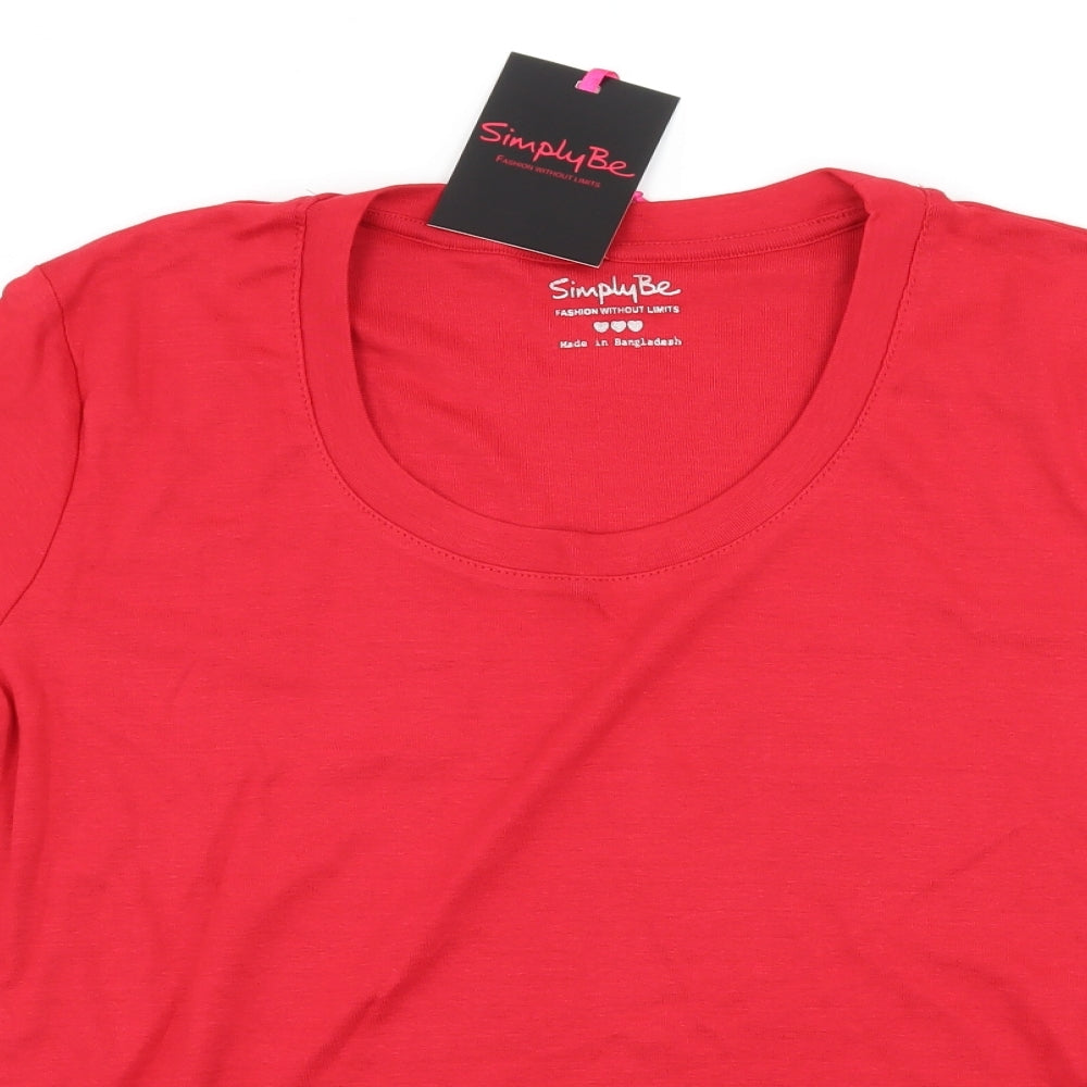 Simply Be Womens Red  Jersey Basic T-Shirt Size 16