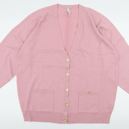 Note Womens Pink  Knit Cardigan Jumper Size 16