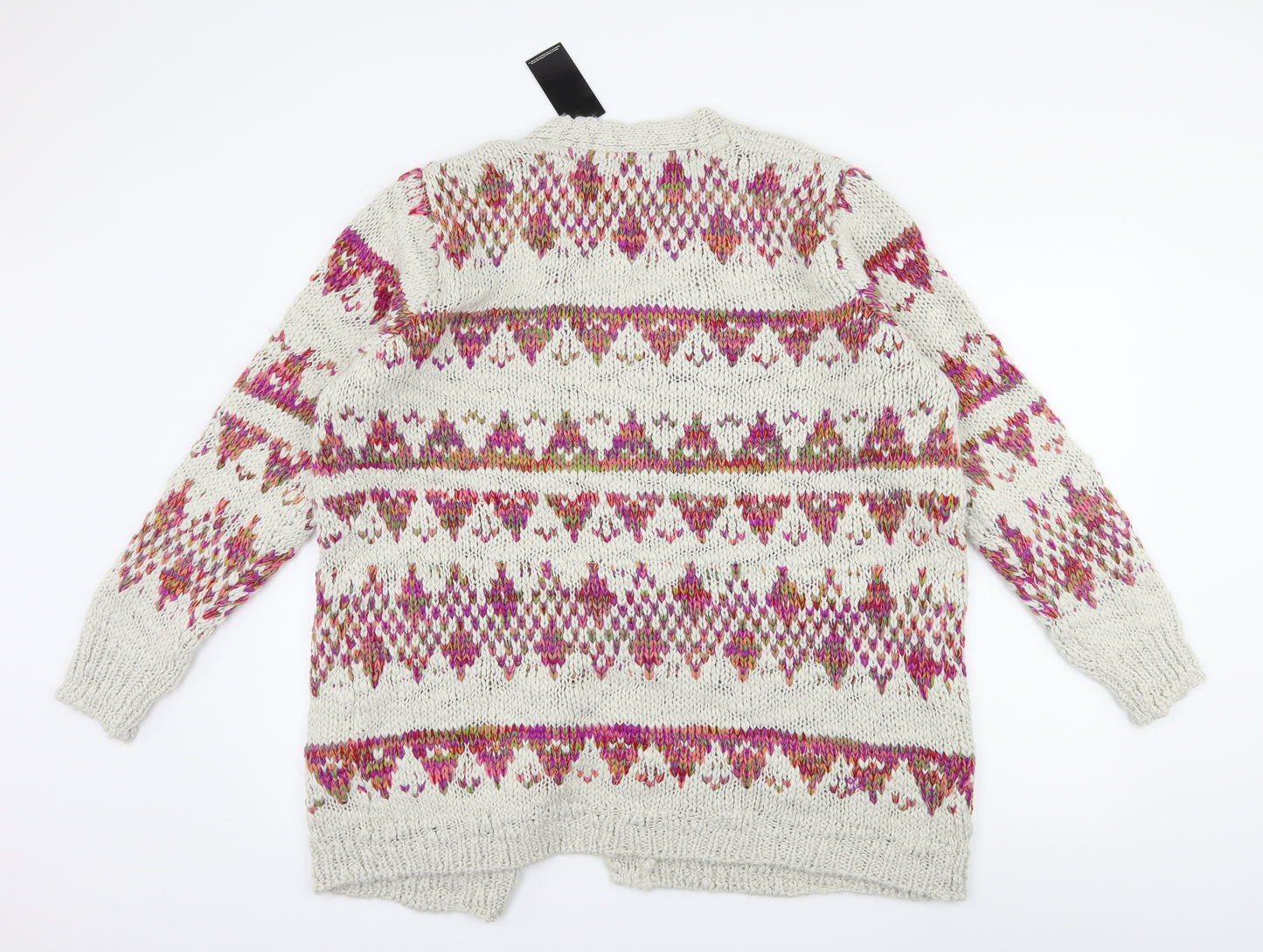 Simply Be Womens Ivory Geometric Knit Cardigan Jumper Size 16