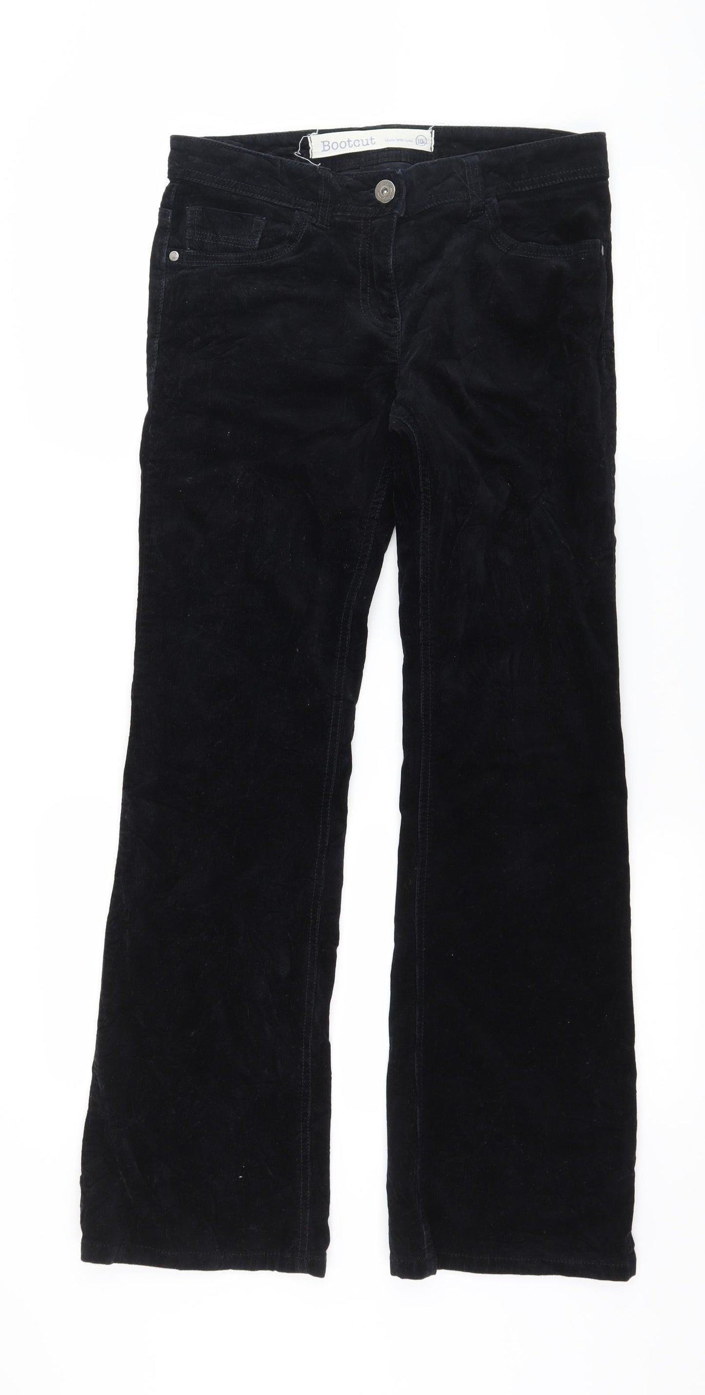 NEXT Womens Black  Corduroy Bootcut Jeans Size 10 L30 in