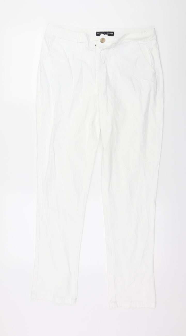 Dorothy Perkins Womens White Denim Skinny Jeans Size 10 L29 in