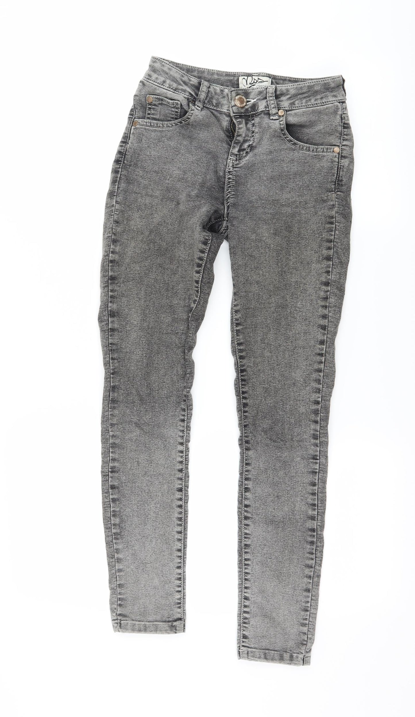 Miss Selfridge Womens Green  Denim Skinny Jeans Size 6 L26 in - Acid wash