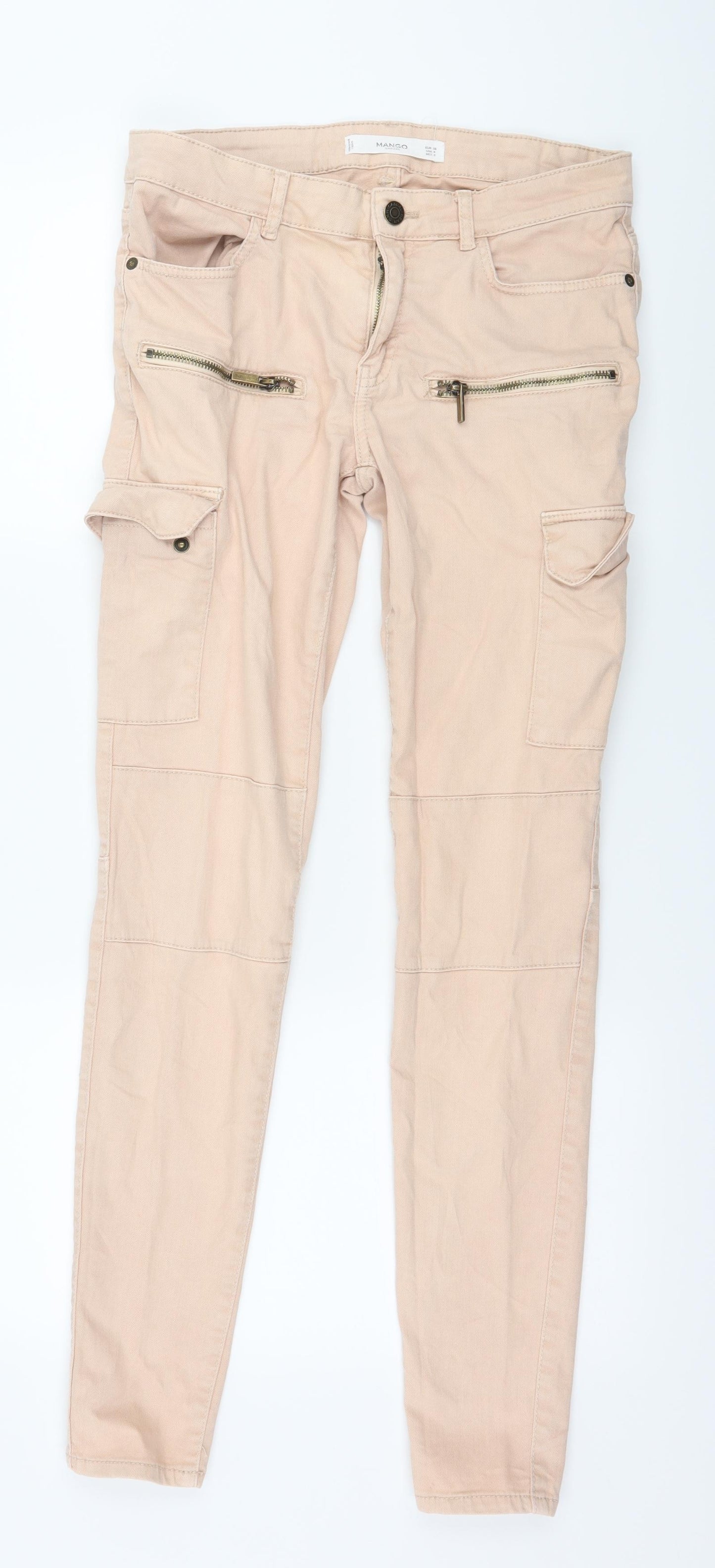 Mango Womens Pink  Denim Skinny Jeans Size 10 L30 in