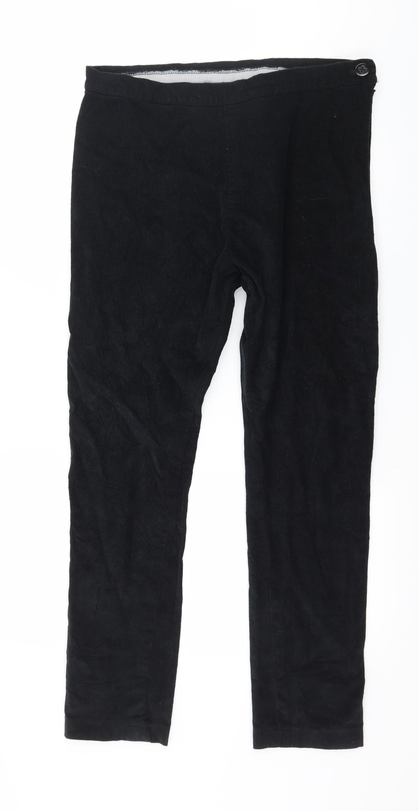Preworn Womens Black  Corduroy Trousers  Size 34 in L28 in