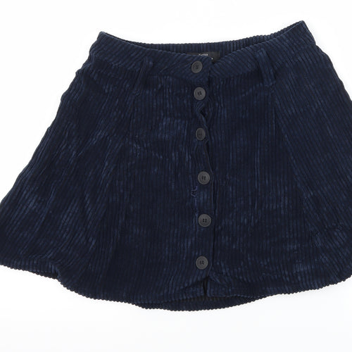 Bershka Womens Black  Corduroy Flare Skirt Size M