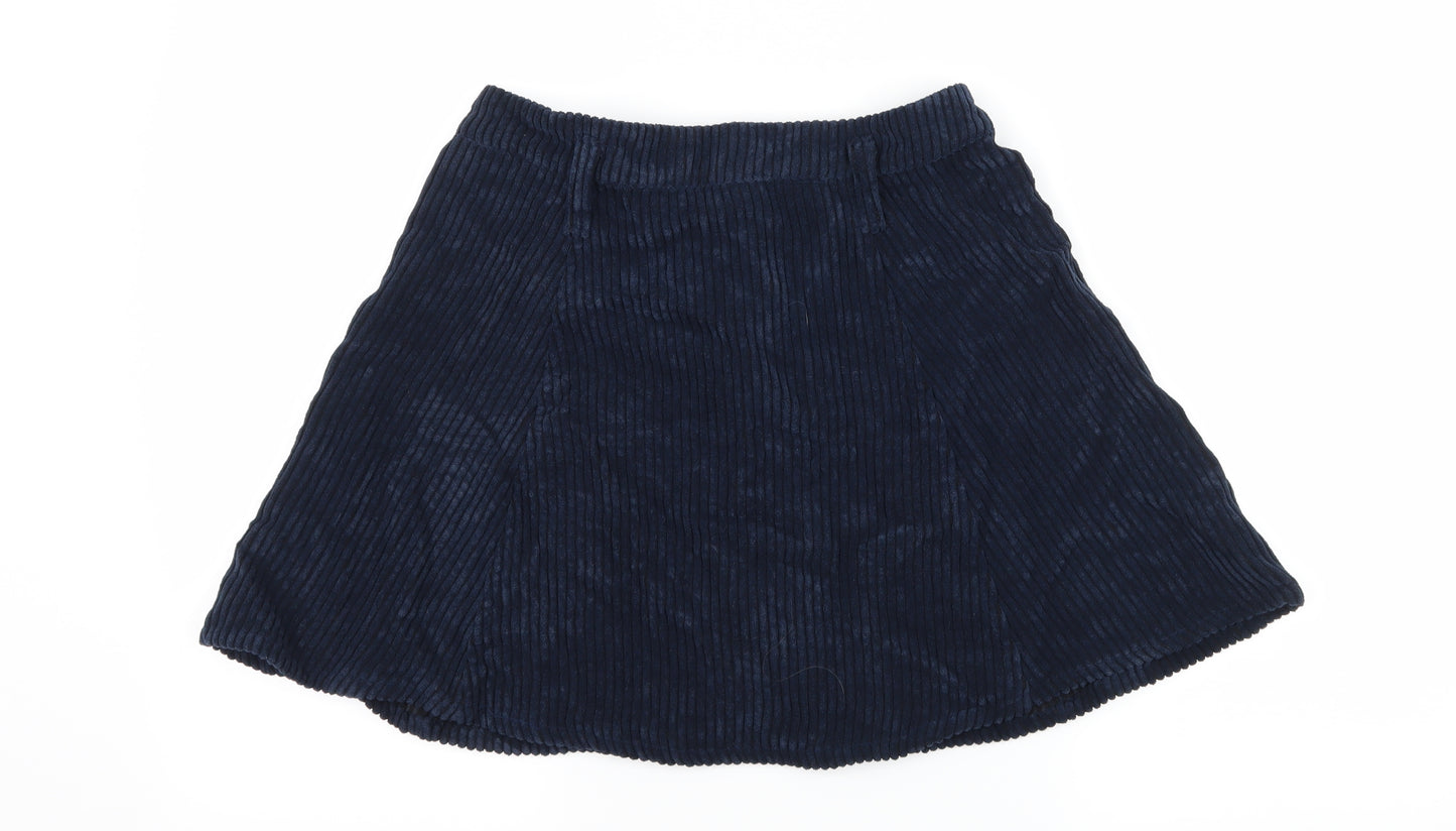 Bershka Womens Black  Corduroy Flare Skirt Size M