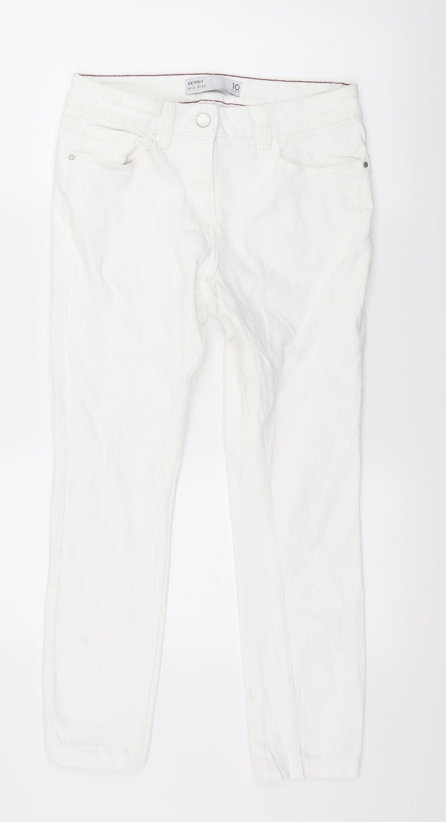 NEXT Womens White  Denim Skinny Jeans Size 10 L26 in