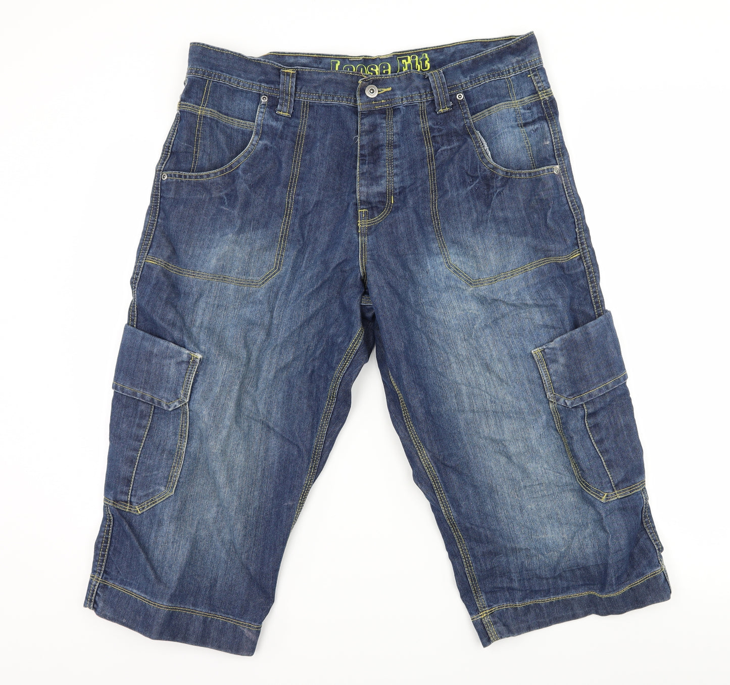 Denim & Co. Mens Blue  Denim Bermuda Shorts Size 36 in