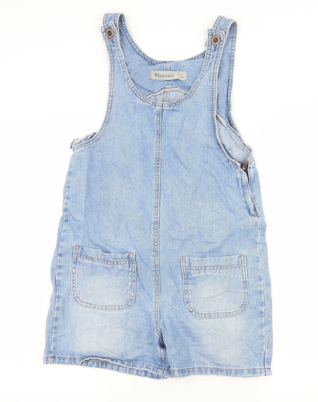 NEXT Womens Blue  Denim Dungaree One-Piece Size 8 L3 in
